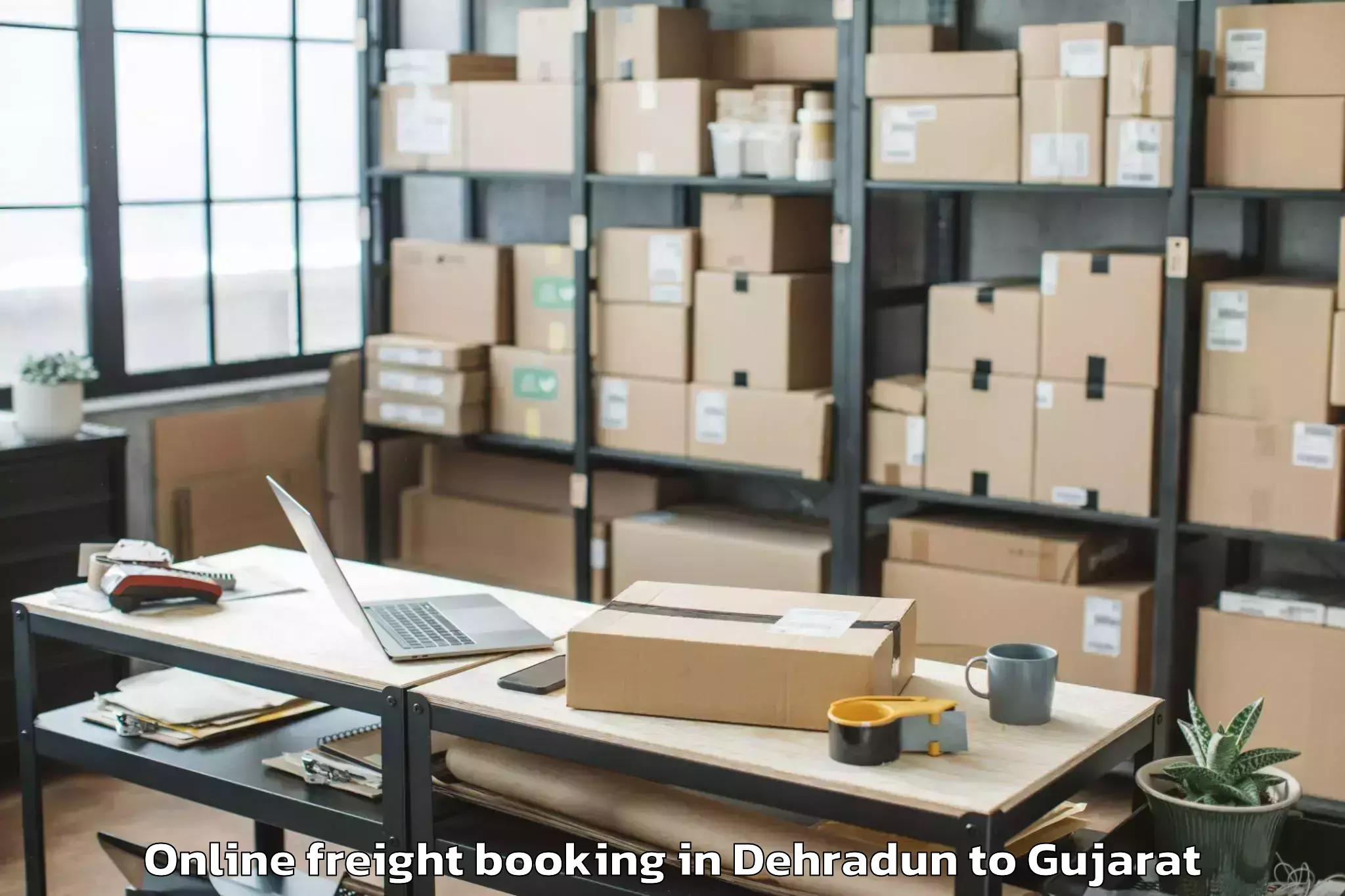 Hassle-Free Dehradun to Bedi Online Freight Booking